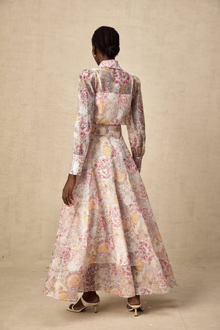 Cherry Patterned Shirt and Skirt Set — Pink