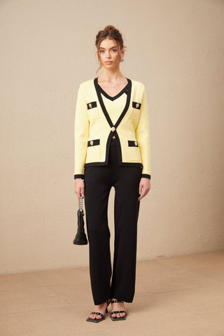 Eloise Knit Cardigan, Vest, and Trousers Set