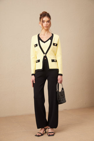 Eloise Knit Cardigan, Vest, and Trousers Set