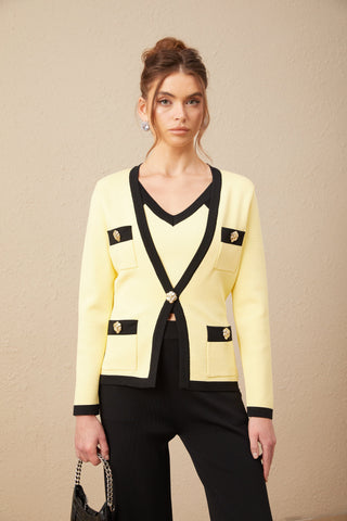 Eloise Knit Cardigan, Vest, and Trousers Set