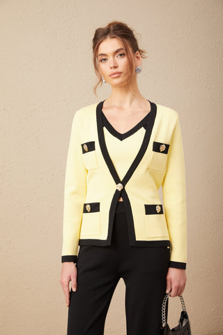 Eloise Knit Cardigan, Vest, and Trousers Set