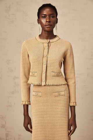 Léna Knit Cardigan and Skirt Set — Khaki