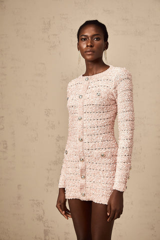 Khady Form-Fitting Knit Mini Dress — Pink