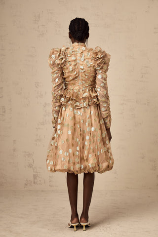 Frida Polka-Dot Tulle Blouse and Skirt Set