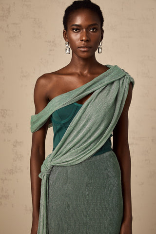 Delphine Corset Maxi Dress — Green