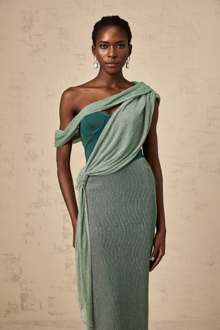 Delphine Corset Maxi Dress — Green