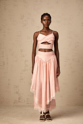 Tamara Ruffled Top and Skirt Set — Pink
