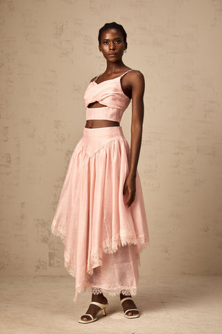 Tamara Ruffled Top and Skirt Set — Pink