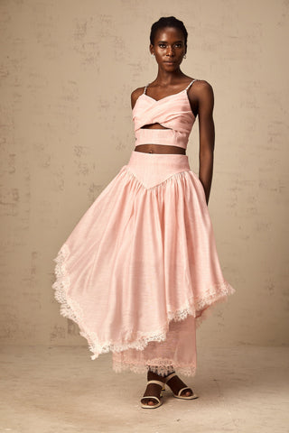 Tamara Ruffled Top and Skirt Set — Pink
