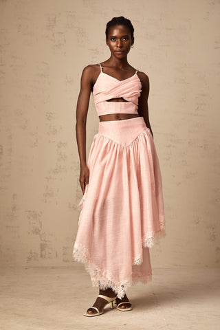 Tamara Ruffled Top and Skirt Set — Pink