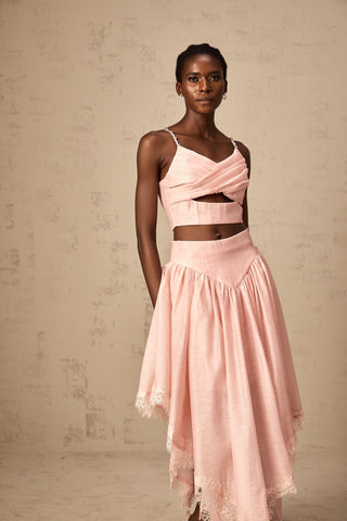 Tamara Ruffled Top and Skirt Set — Pink