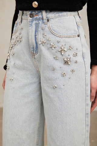 Mélanie Embellished Wide-Leg Jeans