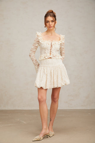 Tiphaine Sequined Pleated Mini Dress