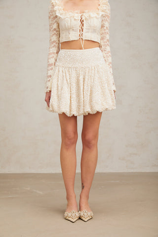 Tiphaine Sequined Pleated Mini Dress
