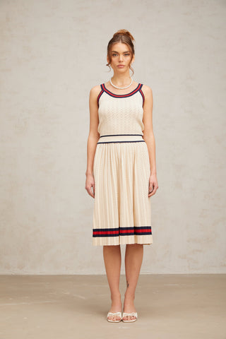 Bérénice Argyle Knit Top, Cardigan & Skirt Set