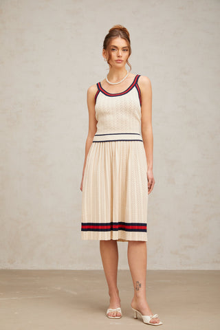Bérénice Argyle Knit Top, Cardigan & Skirt Set
