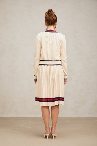 Bérénice Argyle Knit Top, Cardigan & Skirt Set