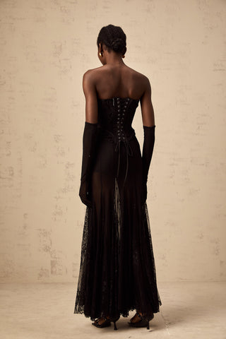 Violaine Lace Corset, Skirt & Gloves Ensemble