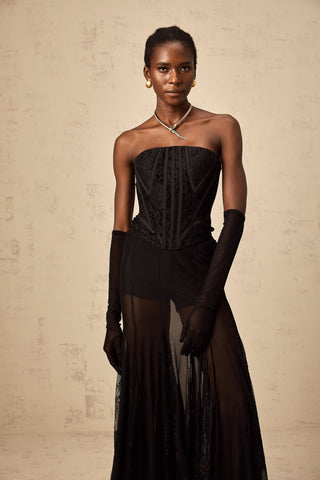 Violaine Lace Corset, Skirt & Gloves Ensemble