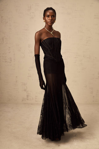 Violaine Lace Corset, Skirt & Gloves Ensemble