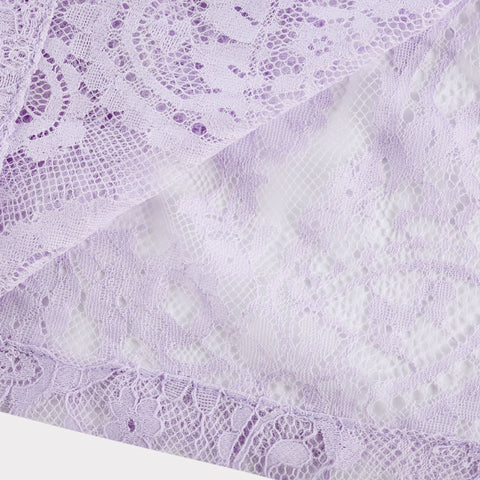 Lisette Lace Embroidery Top and Skirt Set — Purple