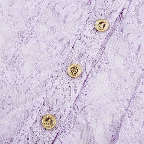 Lisette Lace Embroidery Top and Skirt Set — Purple