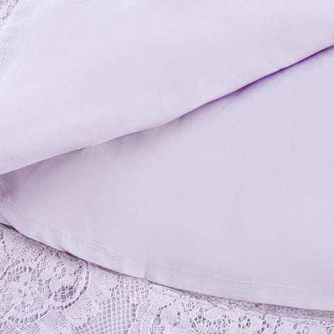 Lisette Lace Embroidery Top and Skirt Set — Purple