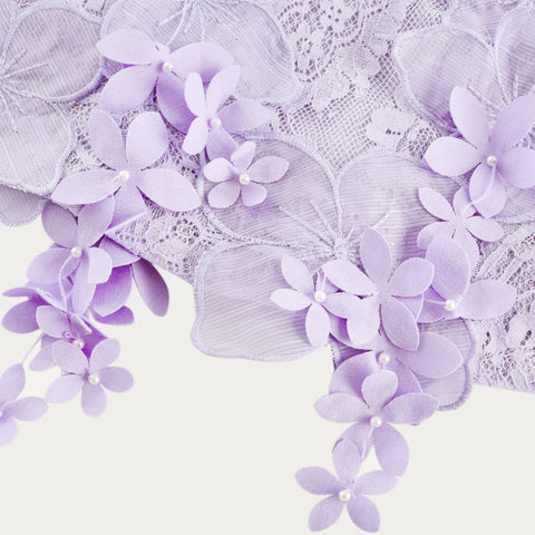 Lisette Lace Embroidery Top and Skirt Set — Purple