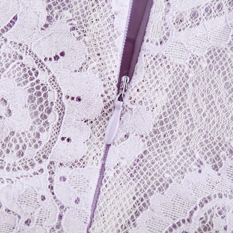 Lisette Lace Embroidery Top and Skirt Set — Purple
