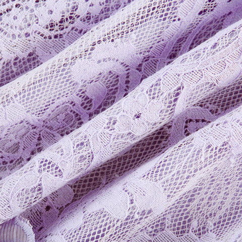 Lisette Lace Embroidery Top and Skirt Set — Purple