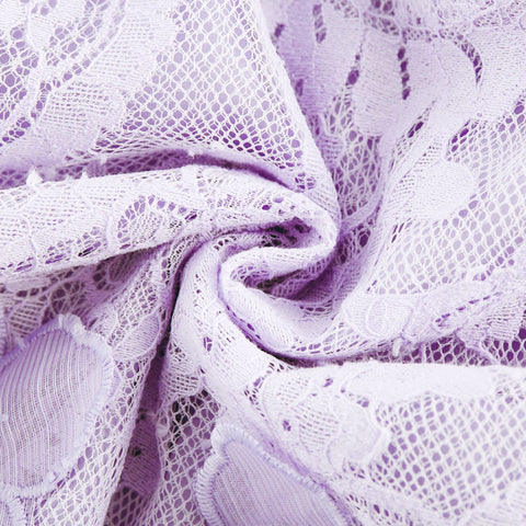 Lisette Lace Embroidery Top and Skirt Set — Purple
