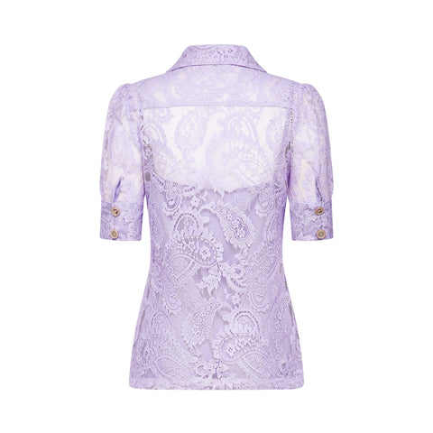 Lisette Lace Embroidery Top and Skirt Set — Purple