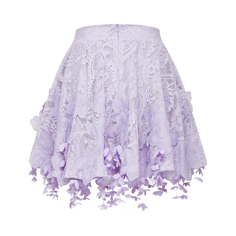 Lisette Lace Embroidery Top and Skirt Set — Purple