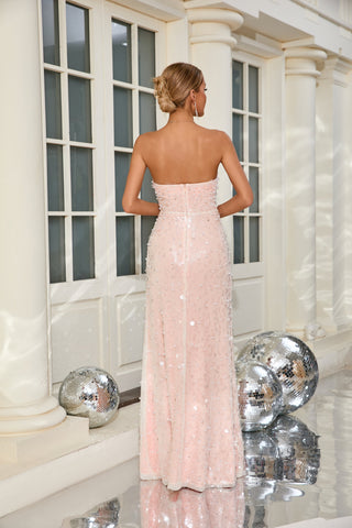 Link Sequin Maxi Dress — Pink