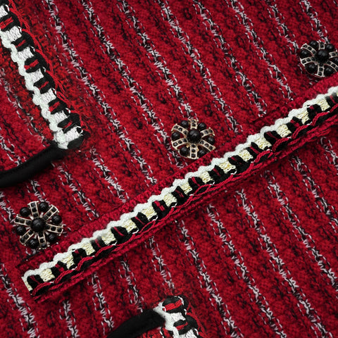 Faustine Bow-Detail Mini Dress — Red & Multicolor