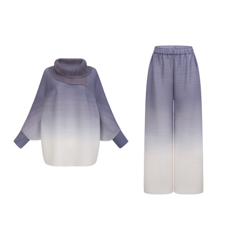 Agathe Gradient Blouse and Trouser Set — Purple, Cuavan