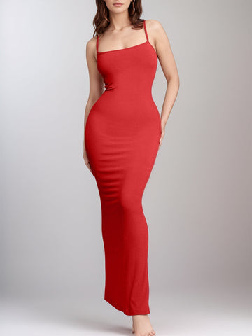 Sleek Contour Maxi Dress with Built-In Shapewear, Cuavan