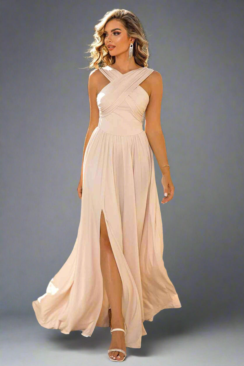 Crisscross Split Maxi Dress, Cuavan
