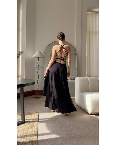 Halter Backless Strapless Party Dress, Cuavan