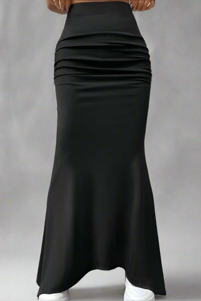 Ruched Maxi Trumpet Skirt, Cuavan
