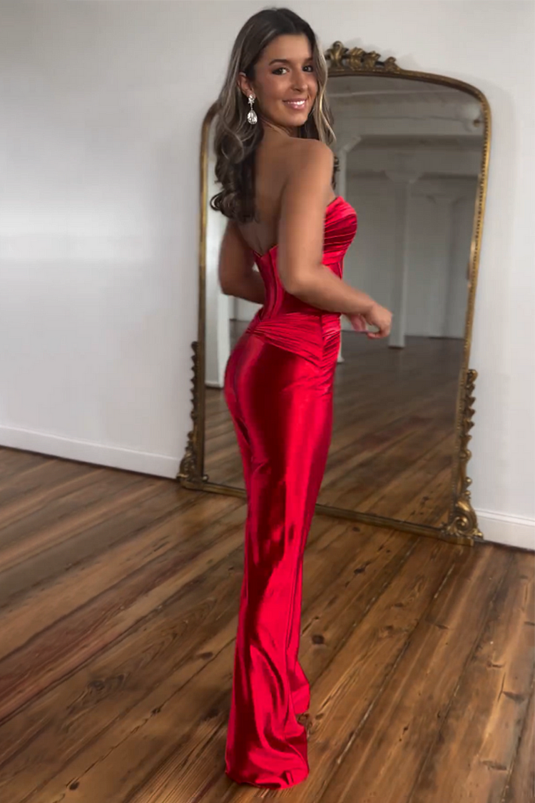 Radiant Rouge Strapless Corset Jumpsuit (II), Cuavan