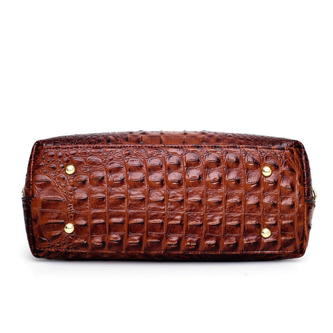 Vintage Crocodile-Embossed Leather Bag