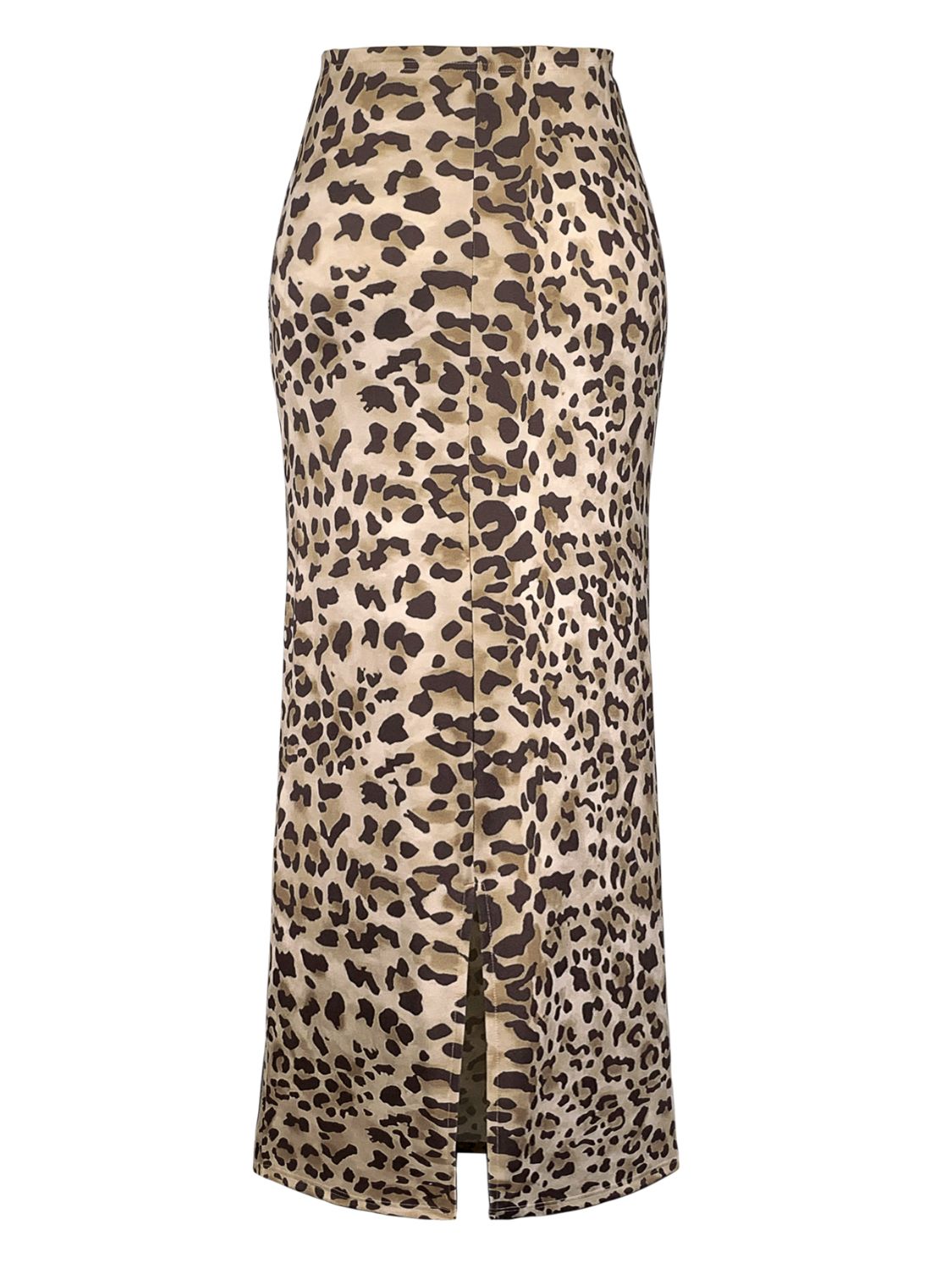 Leopard Slit Midi Skirt — Honey, Cuavan