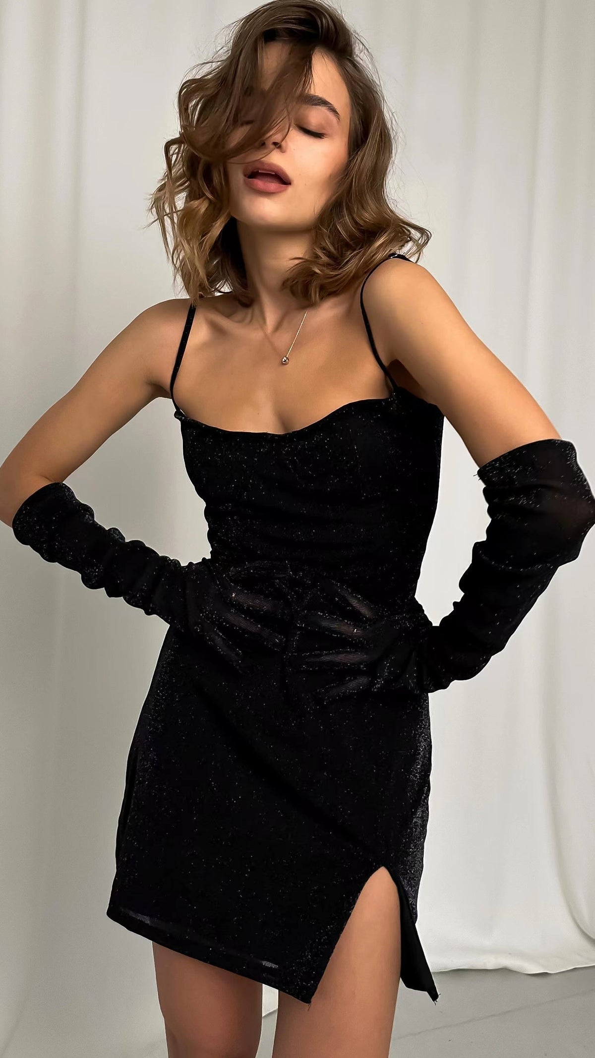 Sequin Party Dress — Black, Cuavan
