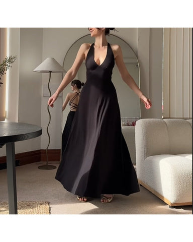 Halter Backless Strapless Party Dress, Cuavan