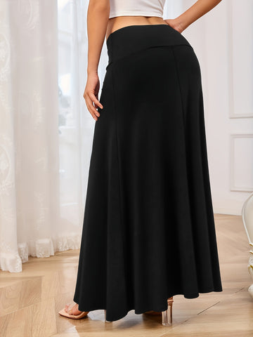 Elastic Waist Maxi Skirt, Cuavan