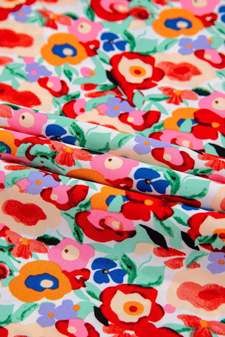 Slit Floral Midi Skirt, Cuavan