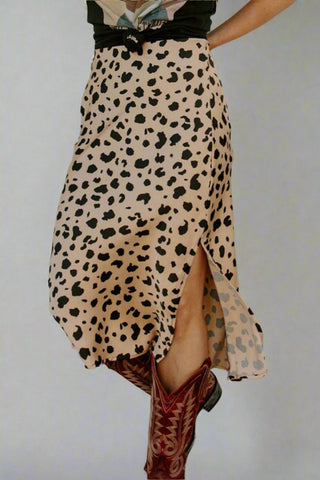Slit Printed Midi Skirt, Cuavan