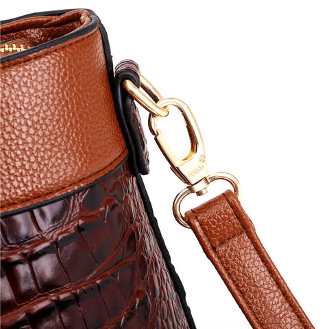 Vintage Crocodile-Embossed Leather Bag