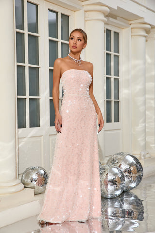 Link Sequin Maxi Dress — Pink